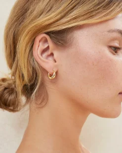 Adeline Gold Mini Dome Hoop Earring Jewelry