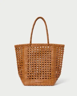 Clearance Angelo Timber Woven Leather Tote Totes