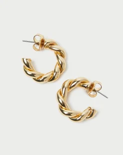 Atlas Gold Twisted Hoop Earrings Jewelry|Accessories
