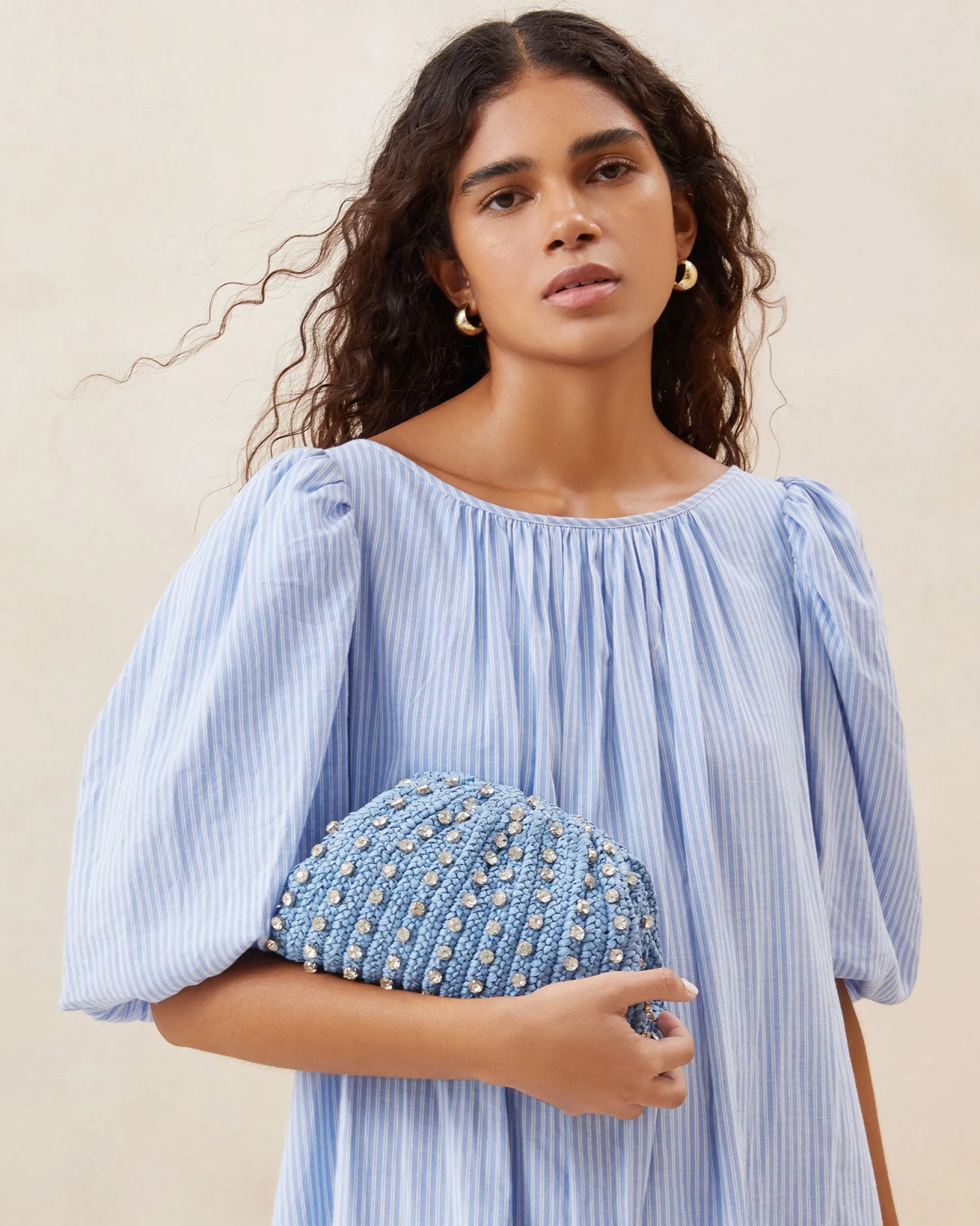 Best Bailey Blue/Crystal Dome Clutch SOMETHING BLUE|FOR THE GUESTS