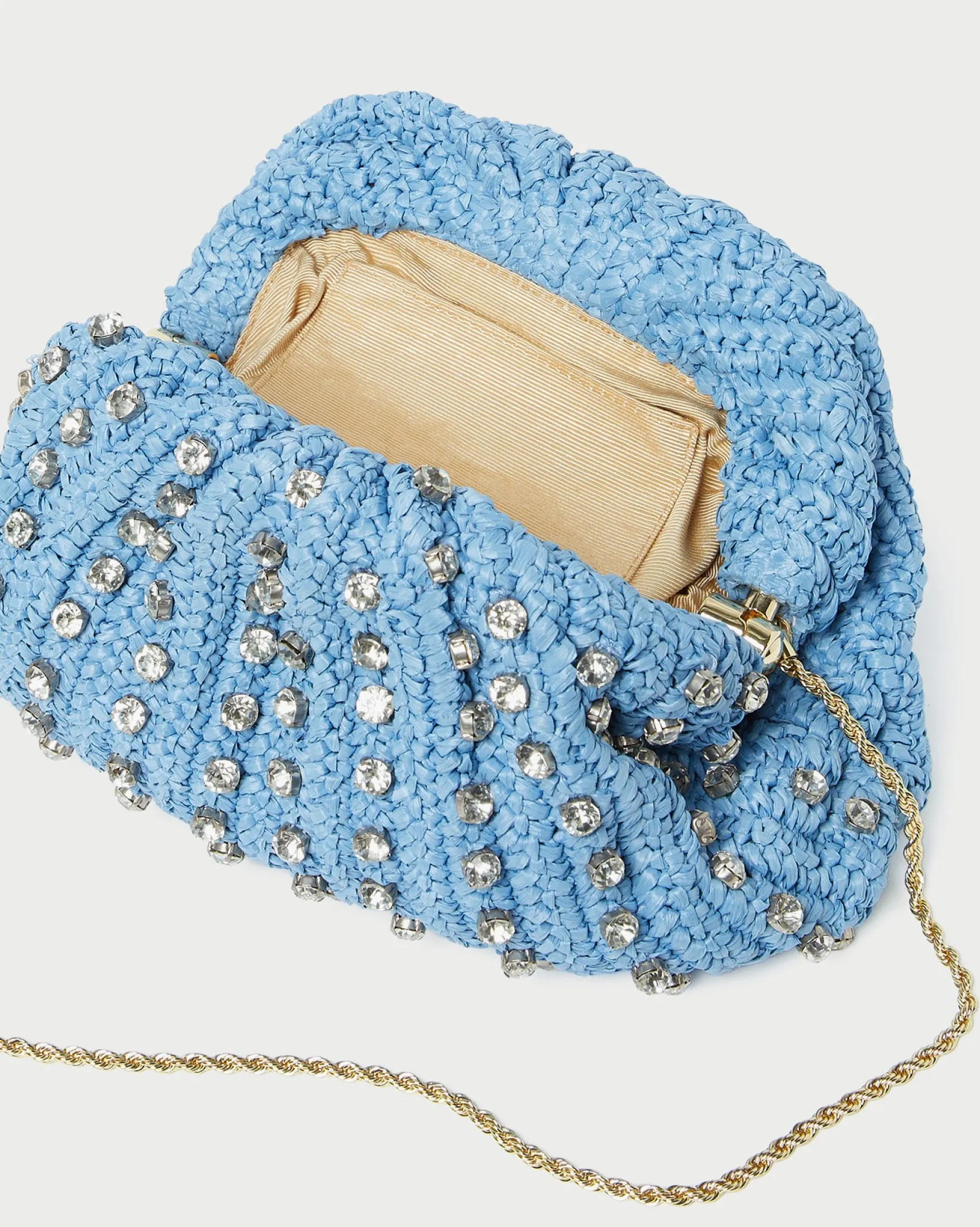 Bailey Natural/Crystal Dome Clutch Event Essentials|Vacation Shop
