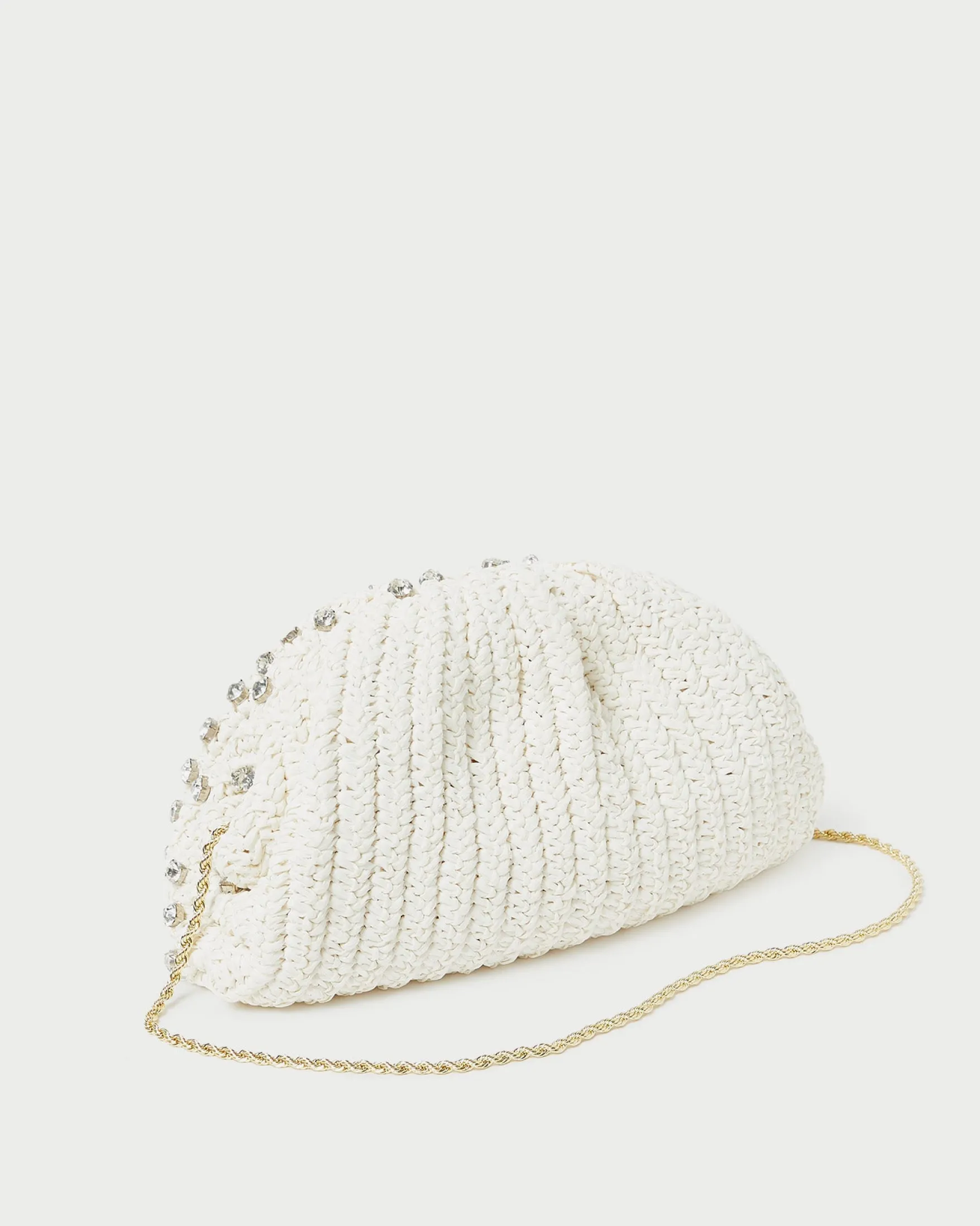 Bailey Natural/Crystal Dome Clutch Event Essentials|Vacation Shop