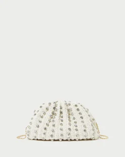Clearance Bailey White/Crystal Dome Clutch SOMETHING BLUE|FOR THE GUESTS