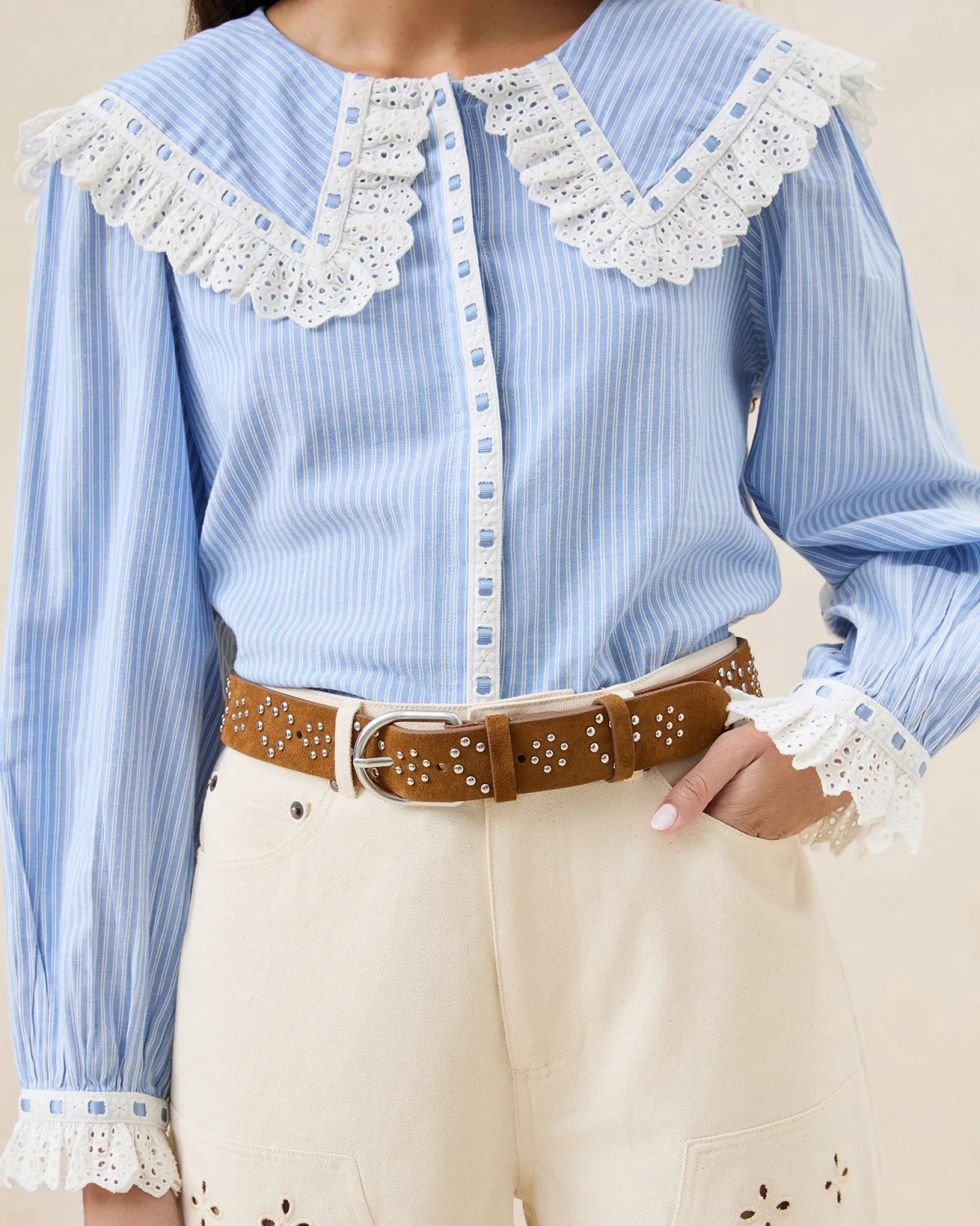 Best Beckett Cacao Suede Studded Belt Casual Staples|Jessie Loves