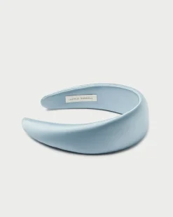 Sale Bellamy Blue Satin Puffy Headband SOMETHING BLUE|Accessories