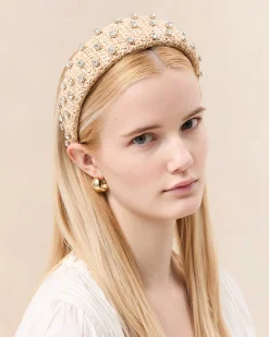 Clearance Bellamy Natural/Crystal Puffy Headband Accessories