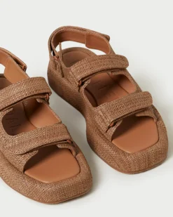 Sale Blaise Raffia Platform Sandal Flat Sandals