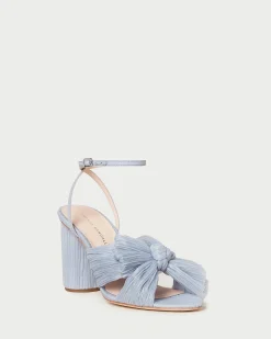 Outlet Camellia Pleated Bow Heel SOMETHING BLUE|FOR THE BRIDE