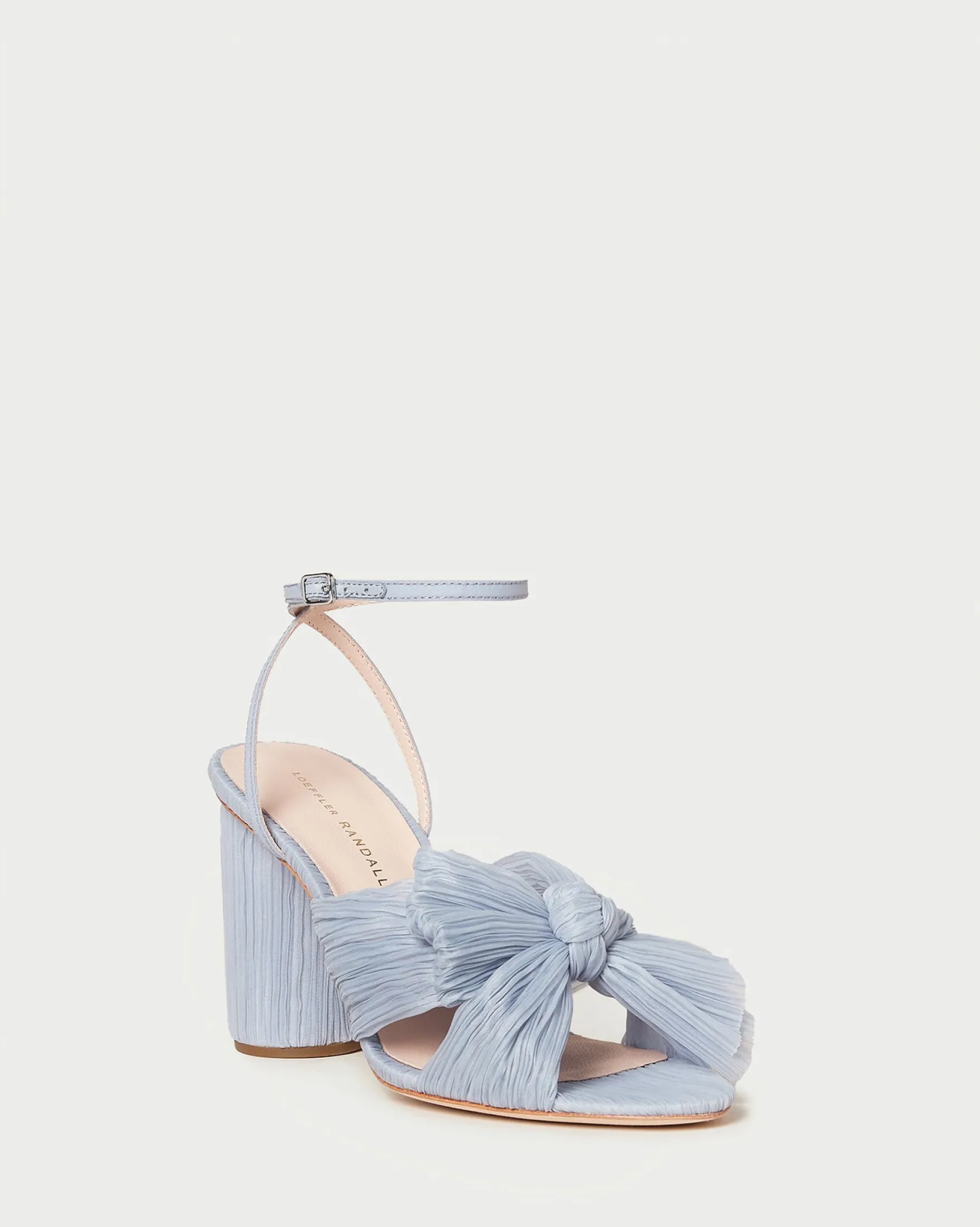 Outlet Camellia Pleated Bow Heel SOMETHING BLUE|FOR THE BRIDE