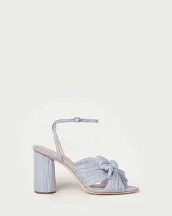 Outlet Camellia Pleated Bow Heel SOMETHING BLUE|FOR THE BRIDE