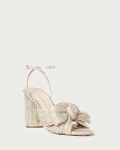 Discount Camellia Pleated Bow Heel FOR THE BRIDE|Heeled Sandals