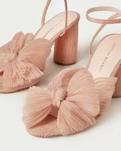 Best Camellia Pearl Pleated Bow Heel FOR THE BRIDE|Heeled Sandals
