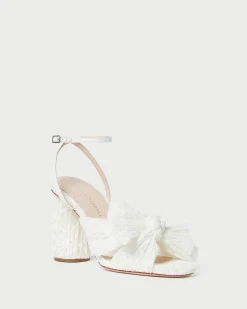 Hot Camellia White Lace Bow Heel SOMETHING BLUE|FOR THE BRIDE