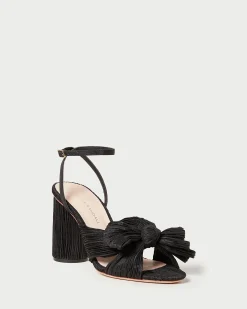 Discount Camellia Pleated Bow Heel SOMETHING BLUE|FOR THE BRIDE