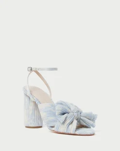 Discount Camellia Pleated Bow Heel SOMETHING BLUE|FOR THE BRIDE