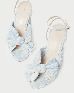 Discount Camellia Pleated Bow Heel SOMETHING BLUE|FOR THE BRIDE