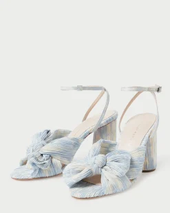 Discount Camellia Pleated Bow Heel SOMETHING BLUE|FOR THE BRIDE