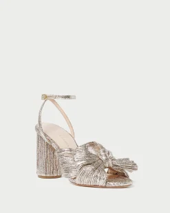 Discount Camellia Pleated Bow Heel SOMETHING BLUE|FOR THE BRIDE