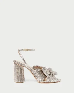 Discount Camellia Pleated Bow Heel SOMETHING BLUE|FOR THE BRIDE
