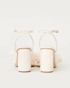 Discount Camellia Pleated Bow Heel SOMETHING BLUE|FOR THE BRIDE