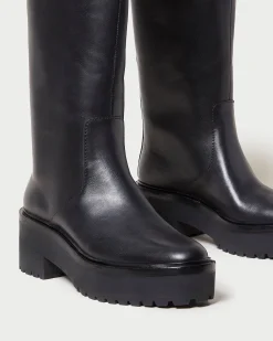 Carlee Black Tall Lug Boot Boots