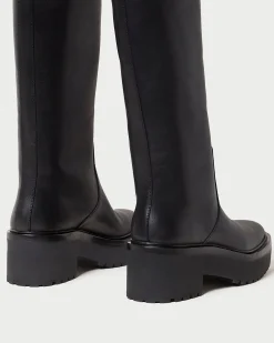 Carlee Black Tall Lug Boot Boots