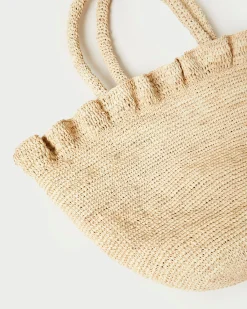 Sale Cyrus Natural Ruffled Woven Tote Event Essentials|Totes