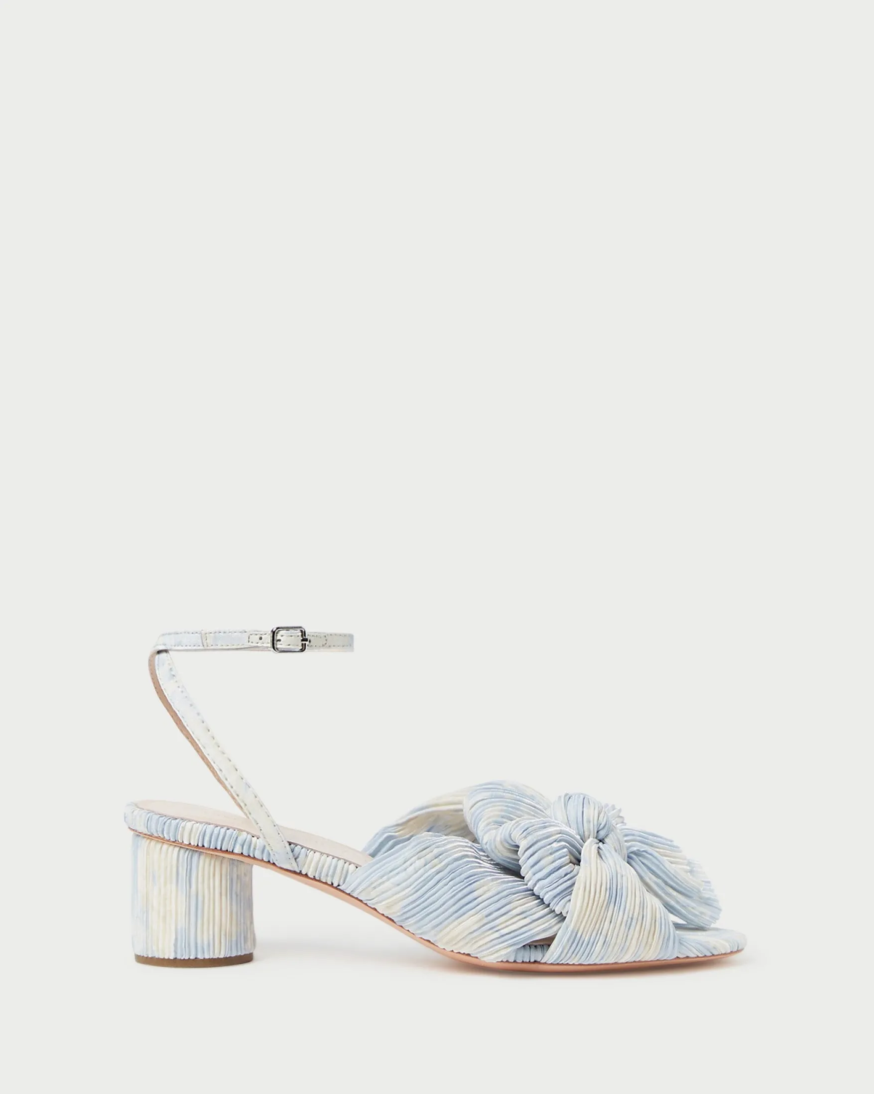 Online Dahlia Black Pleated Bow Heel Heeled Sandals