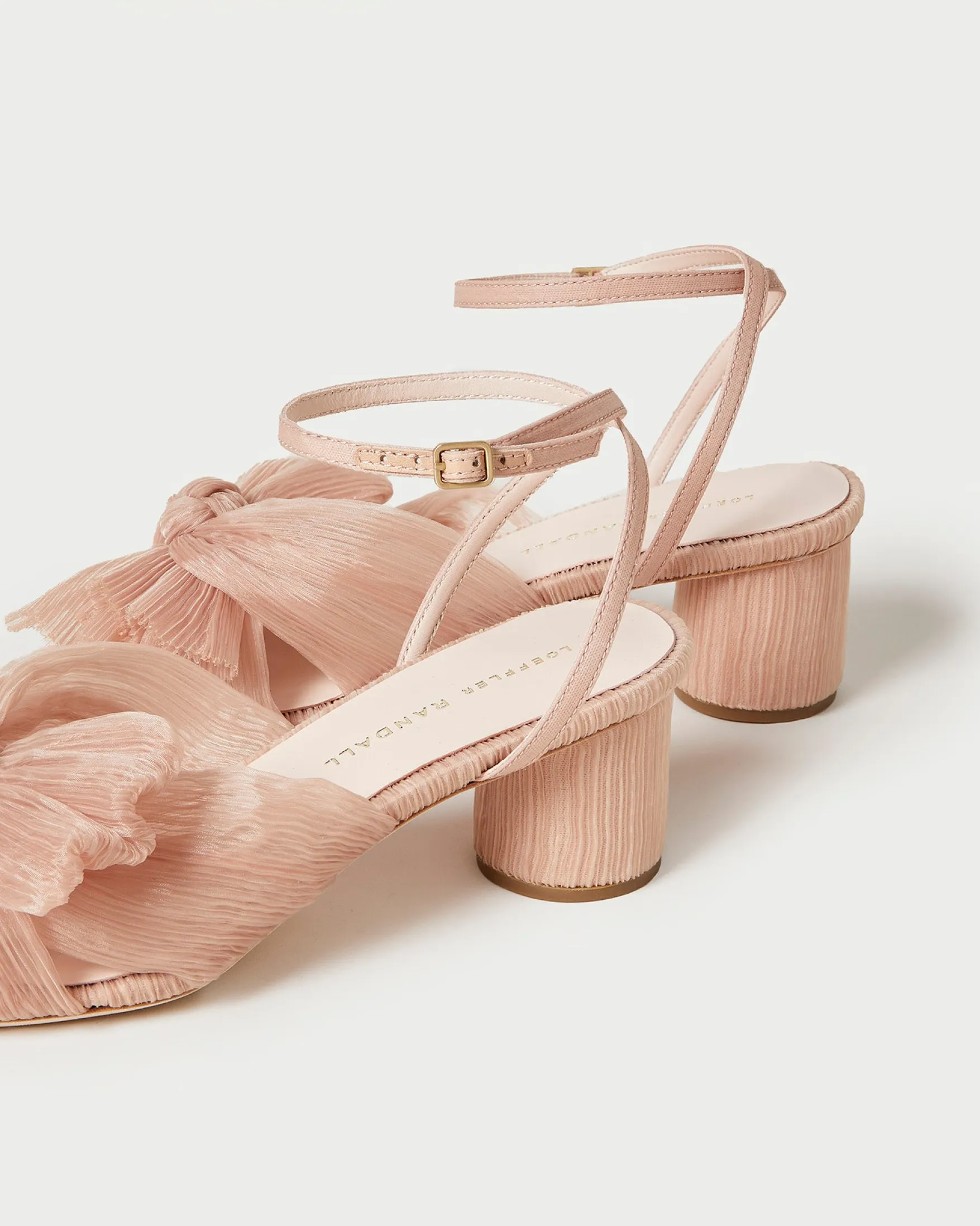 Online Dahlia Black Pleated Bow Heel Heeled Sandals