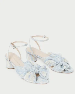 Hot Dahlia Pleated Bow Heel FOR THE BRIDE|Heeled Sandals