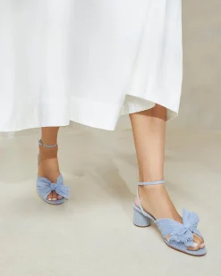 Hot Dahlia Pleated Bow Heel FOR THE BRIDE|Heeled Sandals