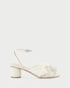 Hot Dahlia Pleated Bow Heel FOR THE BRIDE|Heeled Sandals