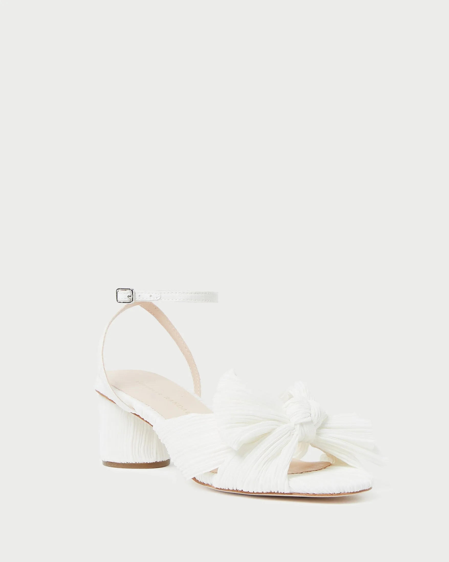 Hot Dahlia Pleated Bow Heel FOR THE BRIDE|Heeled Sandals