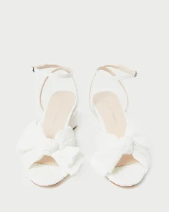 Hot Dahlia Pleated Bow Heel FOR THE BRIDE|Heeled Sandals