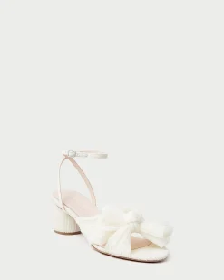 Sale Dahlia Pearl Pleated Bow Heel SOMETHING BLUE|FOR THE BRIDE