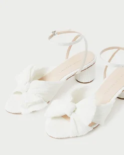 Sale Dahlia Pearl Pleated Bow Heel SOMETHING BLUE|FOR THE BRIDE