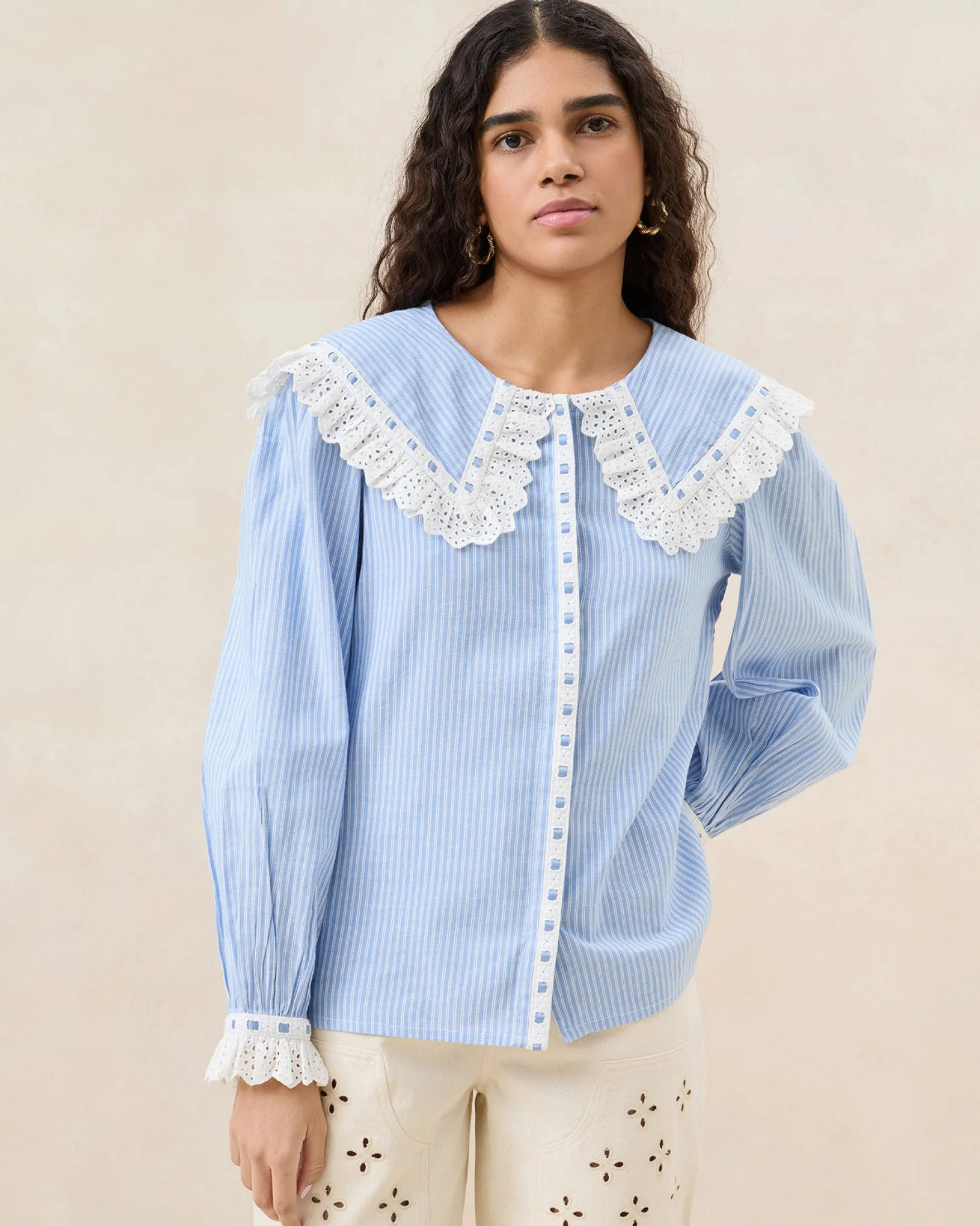 Discount Daisy Broderie Collared Blouse Casual Staples|Vacation Shop