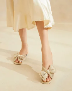 Outlet Daphne Bow Slide Flat Sandals