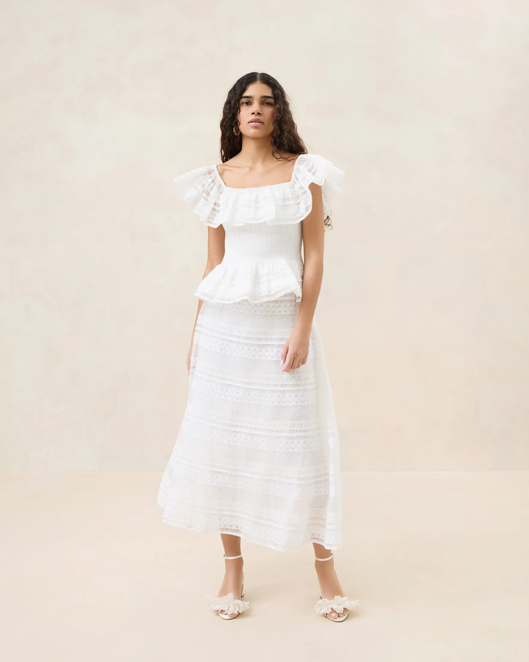 Online Delilah Cream Ruffle Organza Skirt FOR THE BRIDE|Event Essentials