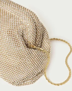 Sale Doreen Gold Diamanté Frame Pouch Clutches
