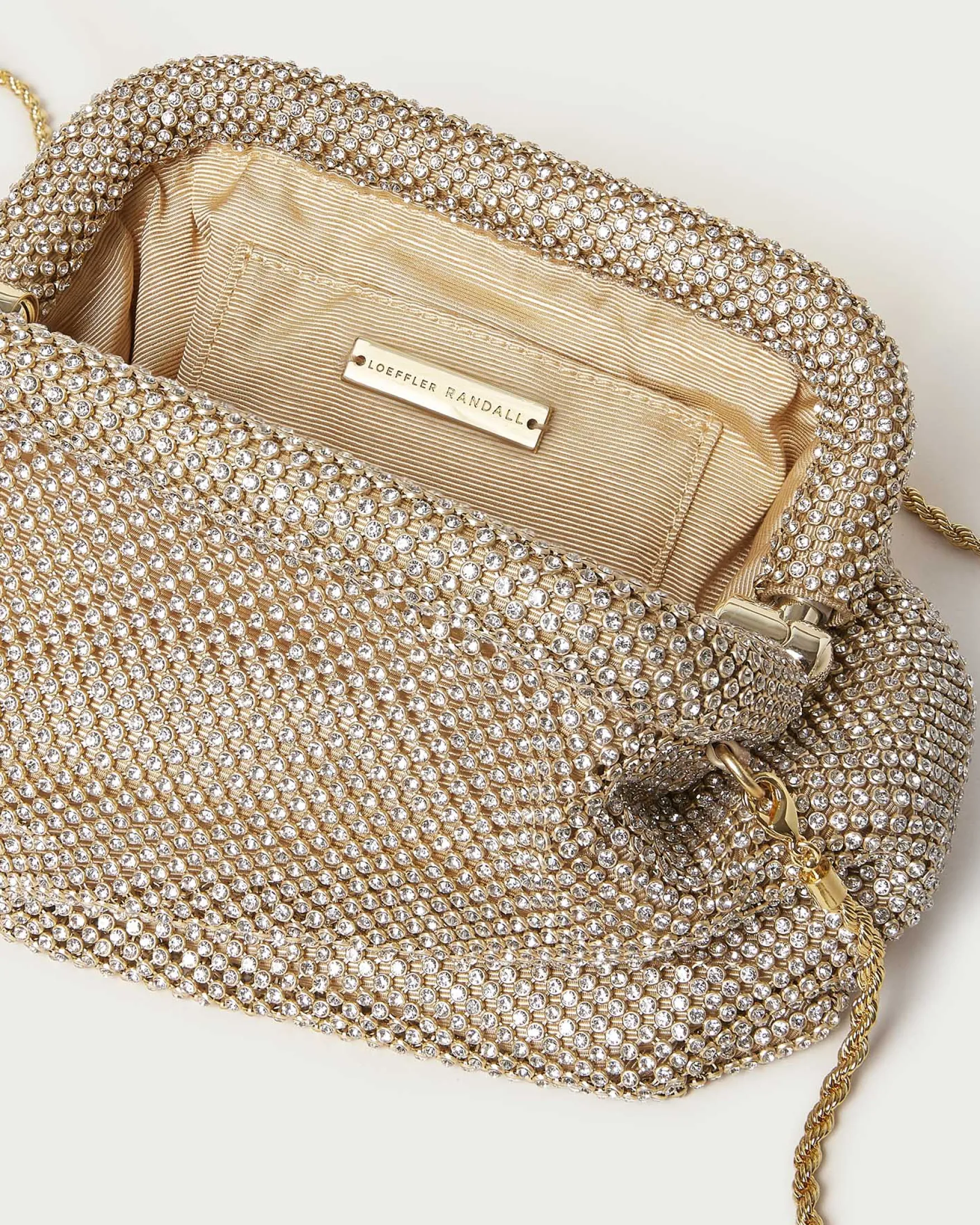 Sale Doreen Gold Diamanté Frame Pouch Clutches