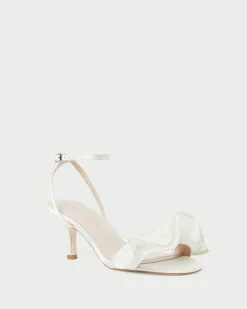 Sale Elena Pearl Pleated Ruffle Sandal FOR THE BRIDE|Heeled Sandals