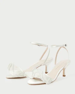 Sale Elena Pearl Pleated Ruffle Sandal FOR THE BRIDE|Heeled Sandals