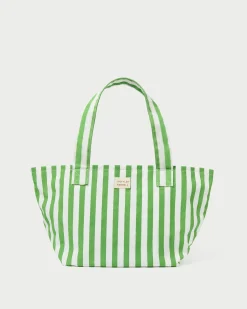Best Ellis Green Stripe Packable Tote Jessie Loves|Totes