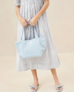 Best Ellis Green Stripe Packable Tote Jessie Loves|Totes