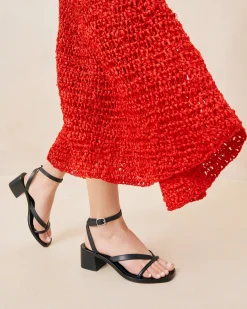 Hot Eloise Leather Heeled Sandal Casual Staples|Vacation Shop