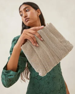 Ember Gold Diamanté Gathered Clutch FOR THE GUESTS|FOR THE BRIDE
