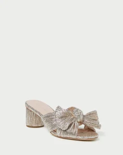 Clearance Emilia Pleated Bow Heel Heeled Sandals