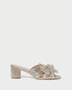 Clearance Emilia Pleated Bow Heel Heeled Sandals