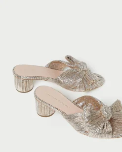 Clearance Emilia Pleated Bow Heel Heeled Sandals